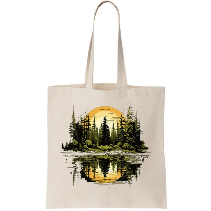 Nature Reflection Forest Trees Outdoor Wildlife Tote Bag