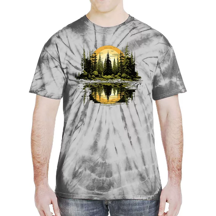 Nature Reflection Forest Trees Outdoor Wildlife Tie-Dye T-Shirt