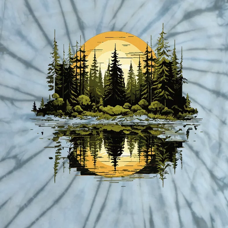 Nature Reflection Forest Trees Outdoor Wildlife Tie-Dye T-Shirt