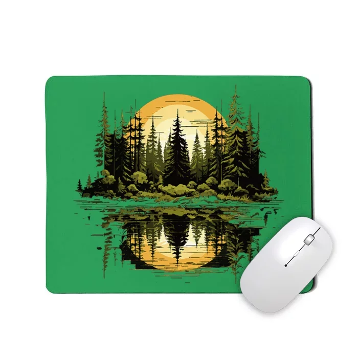 Nature Reflection Forest Trees Outdoor Wildlife Mousepad