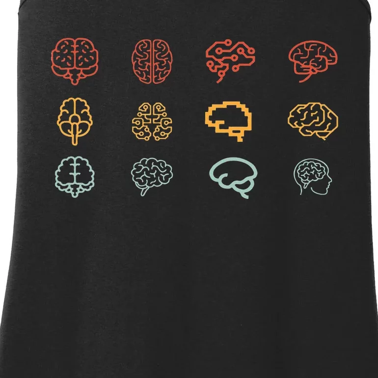 neuroscience retro graphic brain science for neurologist Ladies Essential Tank