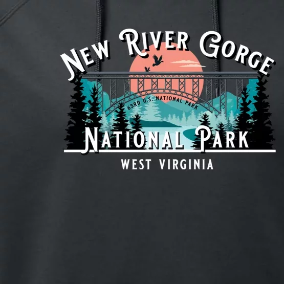 New River Gorge National Park West Virginia USA Souvenir Performance Fleece Hoodie