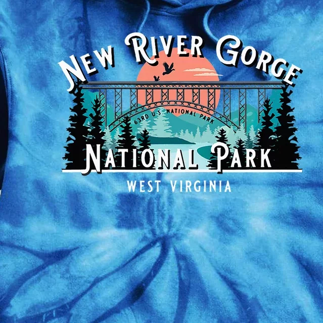 New River Gorge National Park West Virginia Usa Souvenir Tie Dye Hoodie