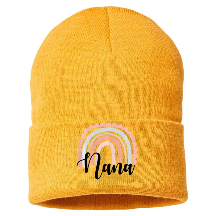 Nana Rainbow Grandma Christmas Mother's Day Sustainable Knit Beanie