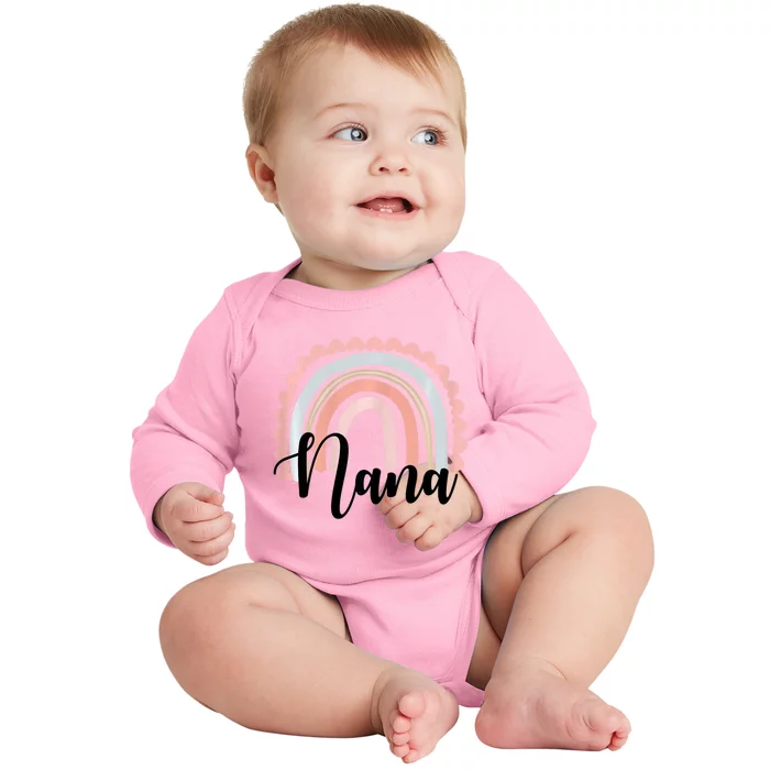 Nana Rainbow Grandma Christmas Mother's Day Baby Long Sleeve Bodysuit