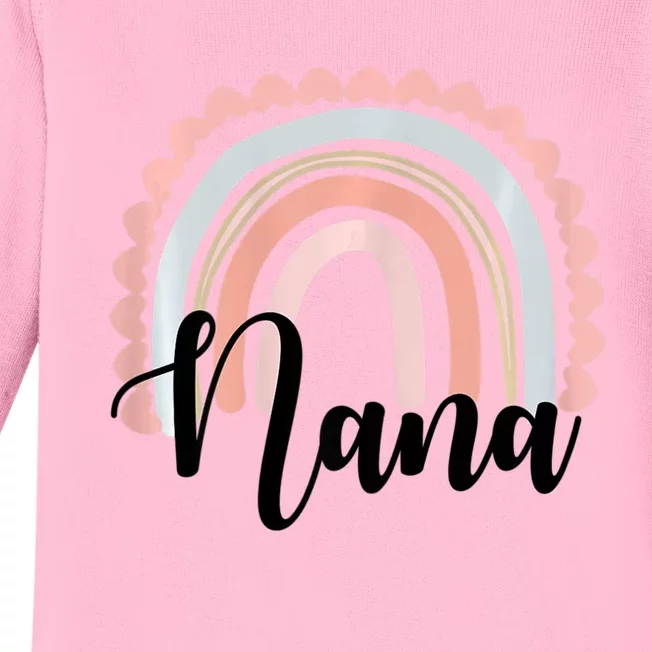 Nana Rainbow Grandma Christmas Mother's Day Baby Long Sleeve Bodysuit