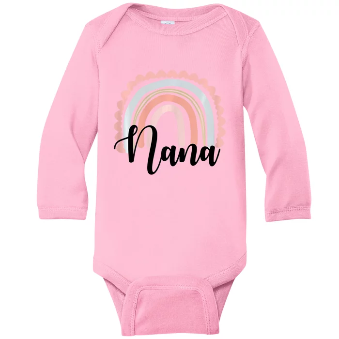 Nana Rainbow Grandma Christmas Mother's Day Baby Long Sleeve Bodysuit