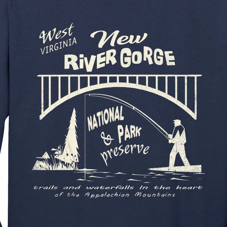 New River Gorge Appalachian Mountains Tall Long Sleeve T-Shirt