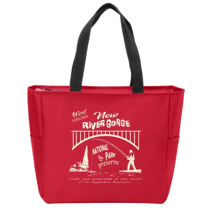 New River Gorge Appalachian Mountains Zip Tote Bag