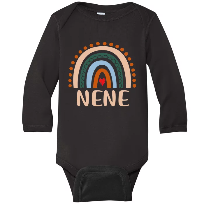 Nene Rainbow Grandma Cute Mothers Day Funny Nene Baby Long Sleeve Bodysuit