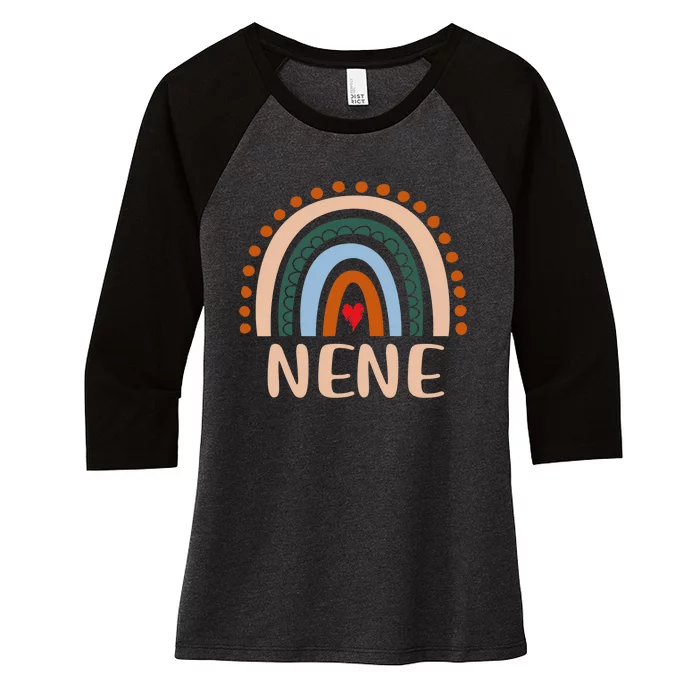 Nene Rainbow Grandma Cute Mothers Day Funny Nene Women's Tri-Blend 3/4-Sleeve Raglan Shirt