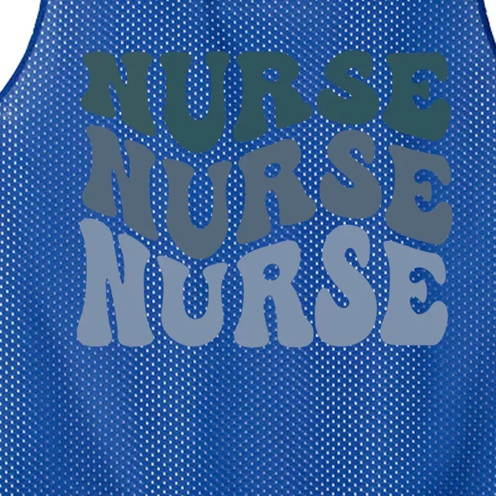 Nurse Rn Groovy Gift Mesh Reversible Basketball Jersey Tank