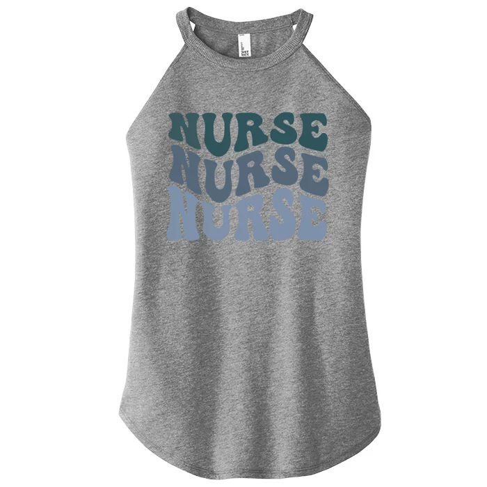 Nurse Rn Groovy Gift Women’s Perfect Tri Rocker Tank