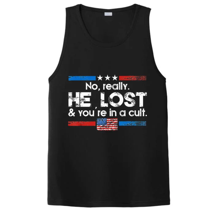 No Really He Lost And YouRe In A Cult Performance Tank