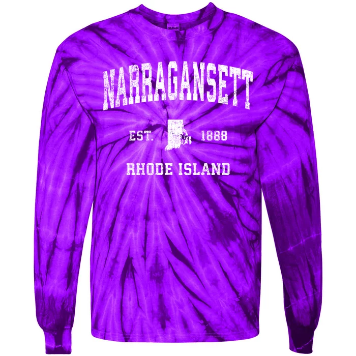 Narragansett Rhode Island Ri Vintage Sports Tie-Dye Long Sleeve Shirt