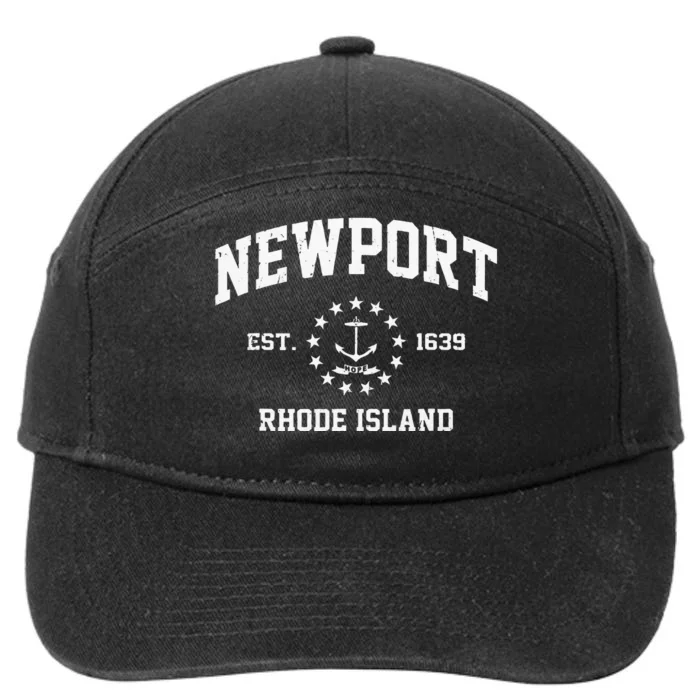 Newport Rhode Island RI Vintage State Athletic Style 7-Panel Snapback Hat