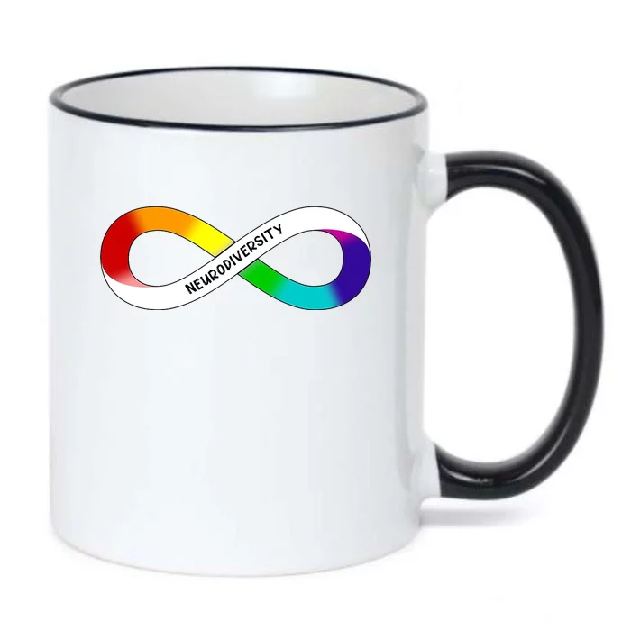 Neurodiversity Rainbow Infinity Symbol Black Color Changing Mug