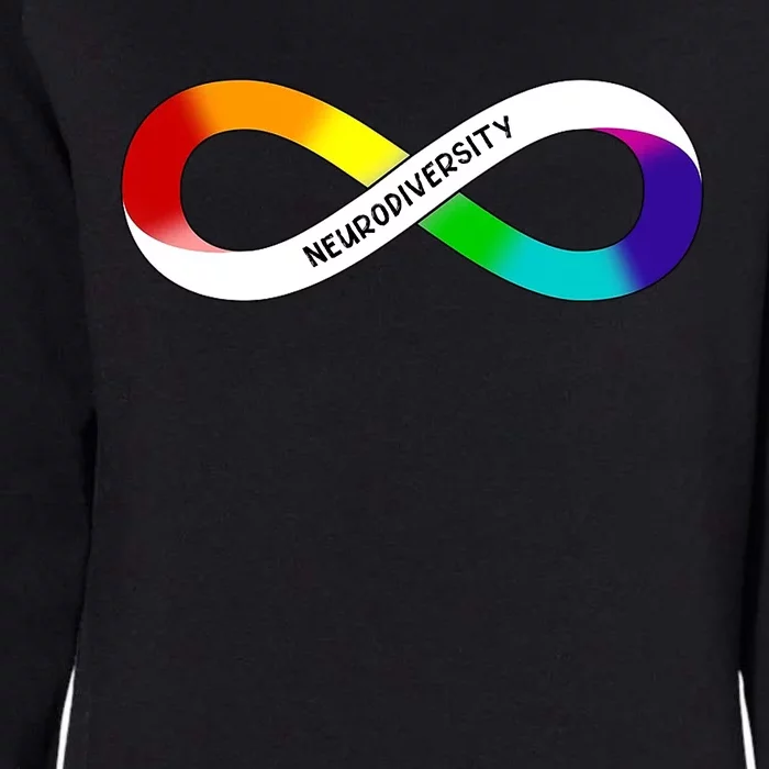 Neurodiversity Rainbow Infinity Symbol Womens California Wash Sweatshirt