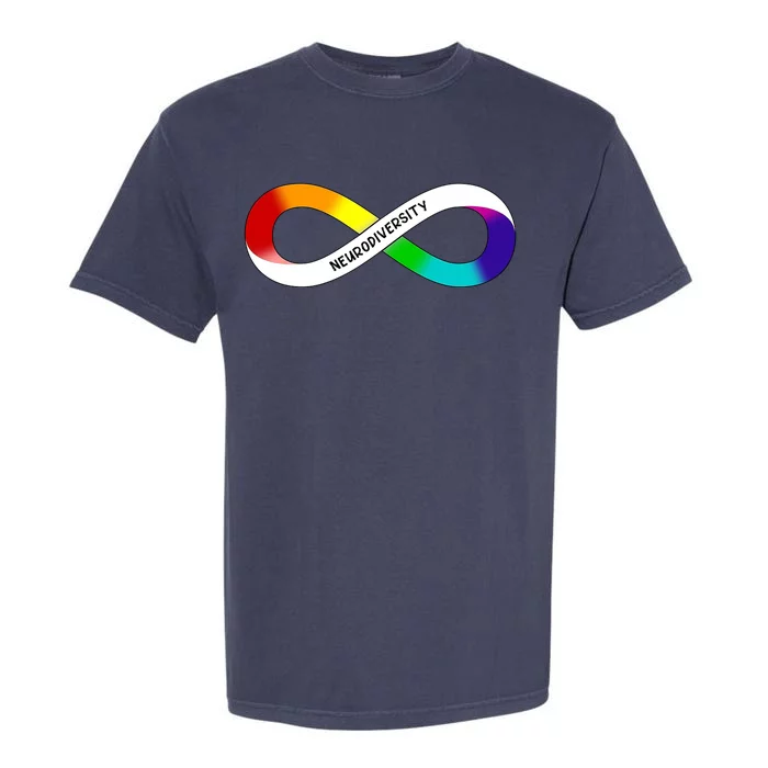 Neurodiversity Rainbow Infinity Symbol Garment-Dyed Heavyweight T-Shirt