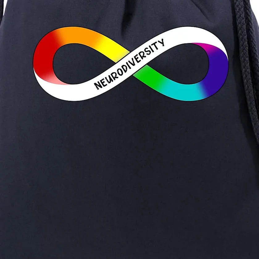 Neurodiversity Rainbow Infinity Symbol Drawstring Bag