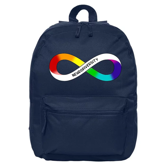 Neurodiversity Rainbow Infinity Symbol 16 in Basic Backpack