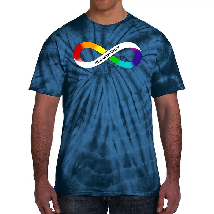 Neurodiversity Rainbow Infinity Symbol Tie-Dye T-Shirt