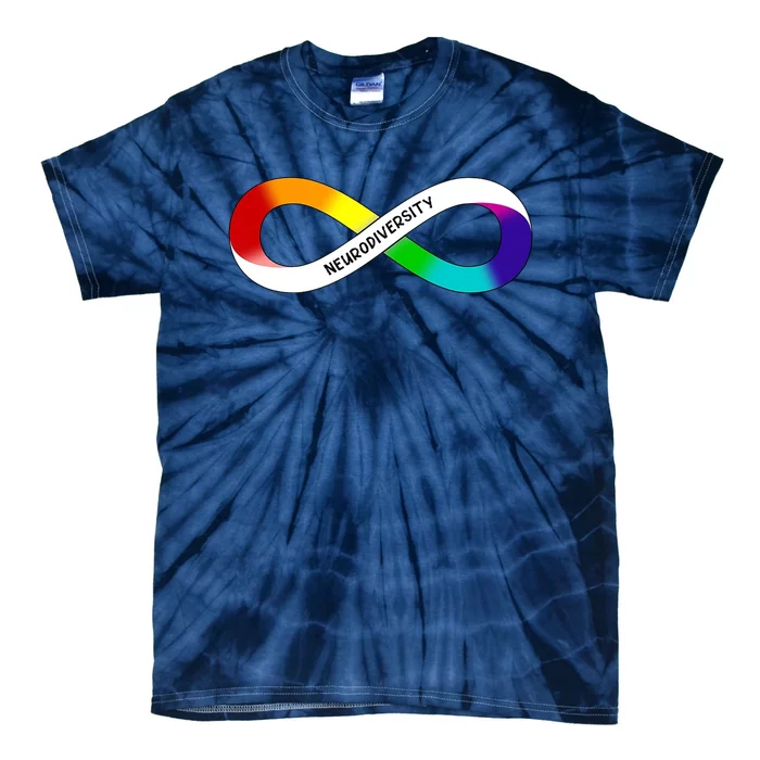 Neurodiversity Rainbow Infinity Symbol Tie-Dye T-Shirt