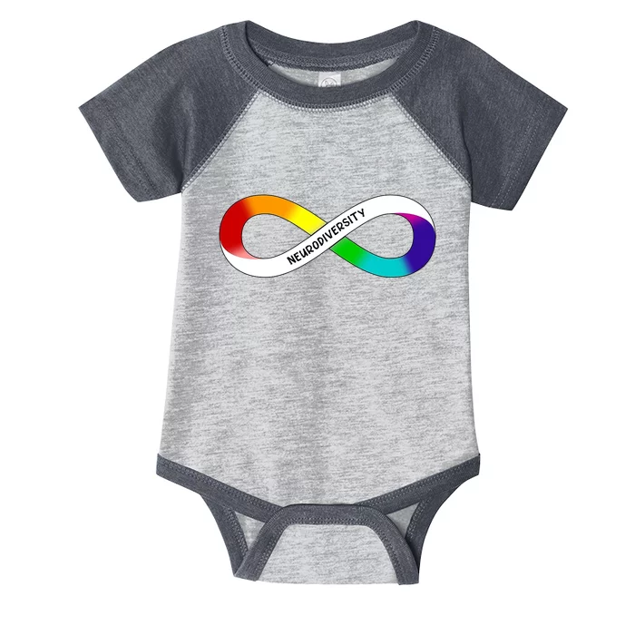 Neurodiversity Rainbow Infinity Symbol Infant Baby Jersey Bodysuit