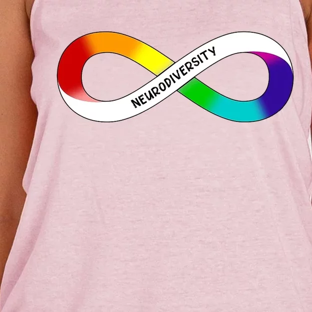 Neurodiversity Rainbow Infinity Symbol Women's Knotted Racerback Tank