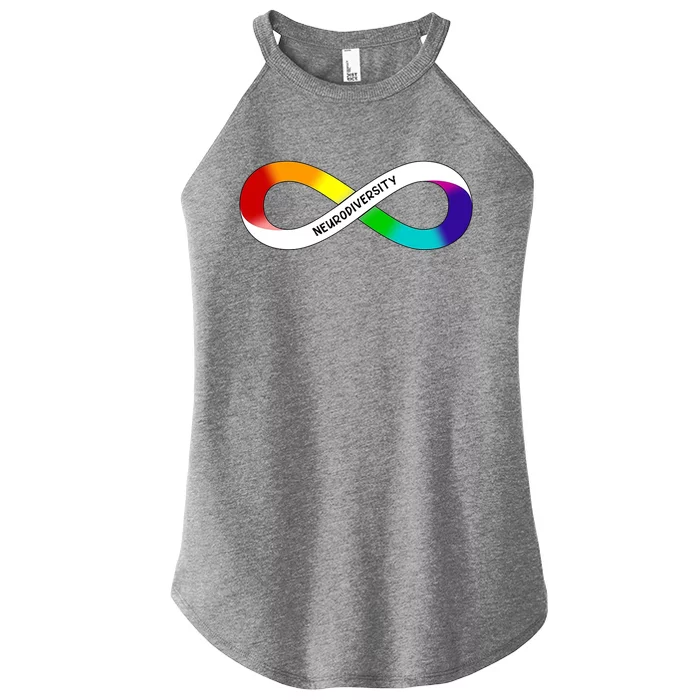 Neurodiversity Rainbow Infinity Symbol Women’s Perfect Tri Rocker Tank