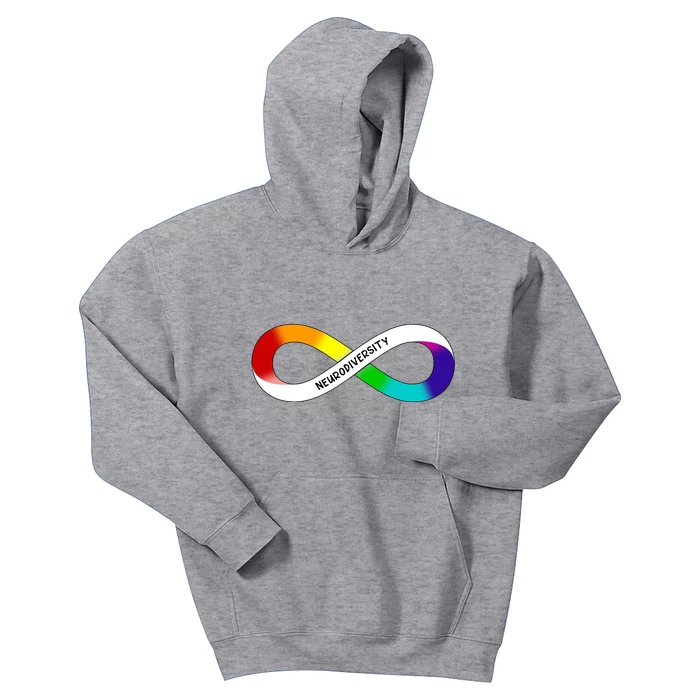 Neurodiversity Rainbow Infinity Symbol Kids Hoodie