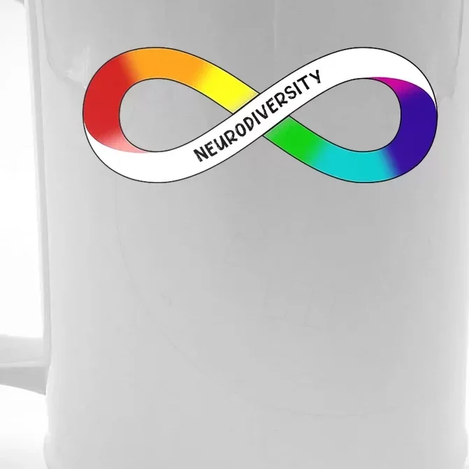 Neurodiversity Rainbow Infinity Symbol Front & Back Beer Stein