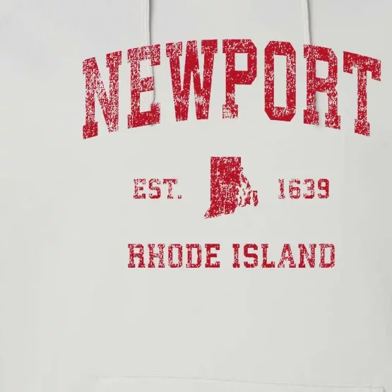 Newport Rhode Island Ri Vintage Sports Performance Fleece Hoodie