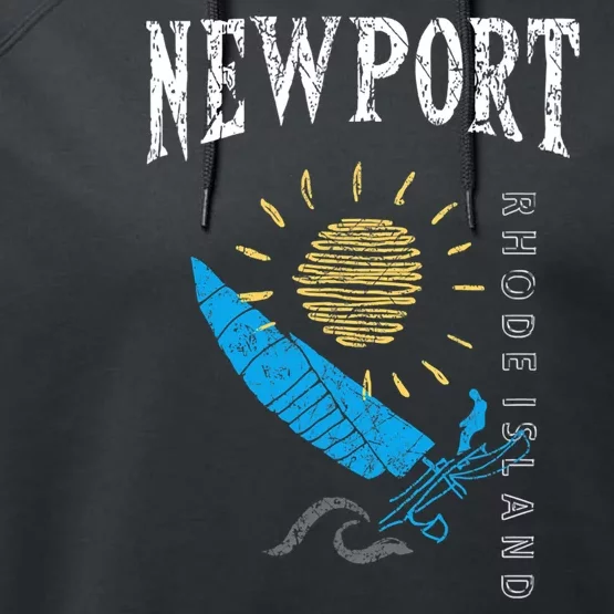 Newport Rhode Island Souvenir Ri Sailing Boat Performance Fleece Hoodie