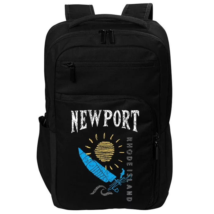 Newport Rhode Island Souvenir Ri Sailing Boat Impact Tech Backpack