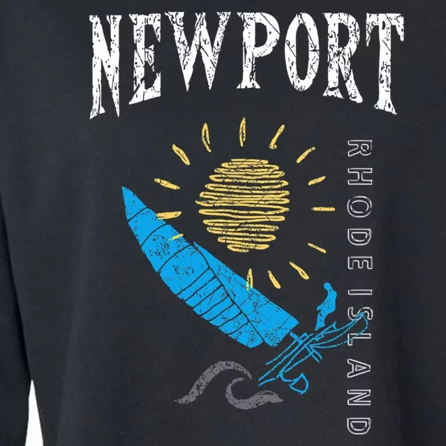 Newport Rhode Island Souvenir Ri Sailing Boat Cropped Pullover Crew