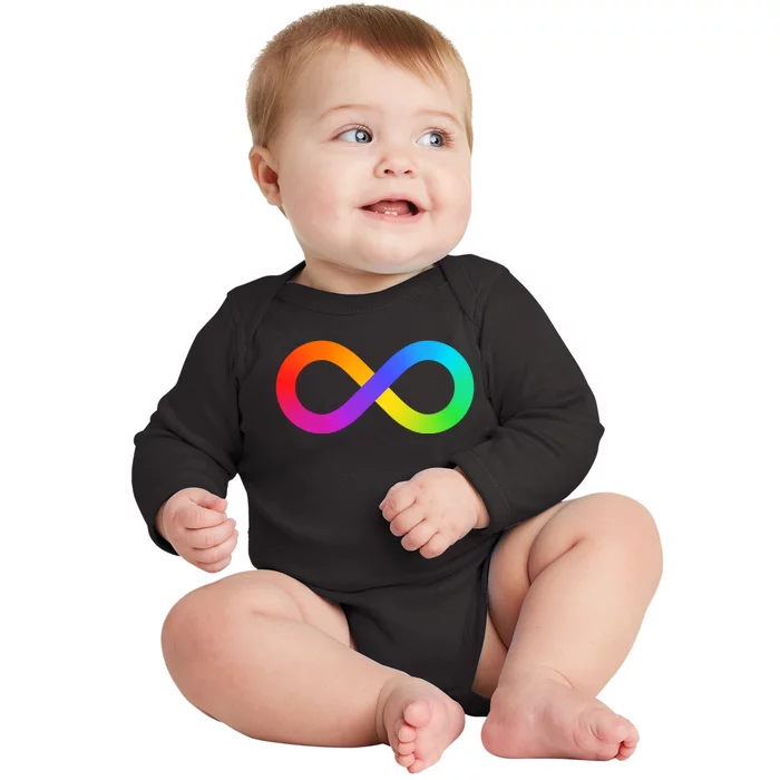 Neurodiversity Rainbow Infinity Autism Baby Long Sleeve Bodysuit