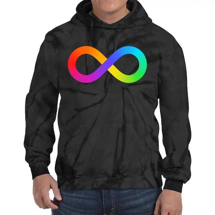 Neurodiversity Rainbow Infinity Autism Tie Dye Hoodie