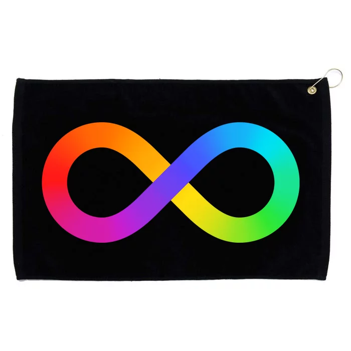 Neurodiversity Rainbow Infinity Autism Grommeted Golf Towel