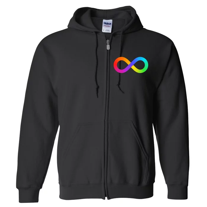 Neurodiversity Rainbow Infinity Autism Full Zip Hoodie