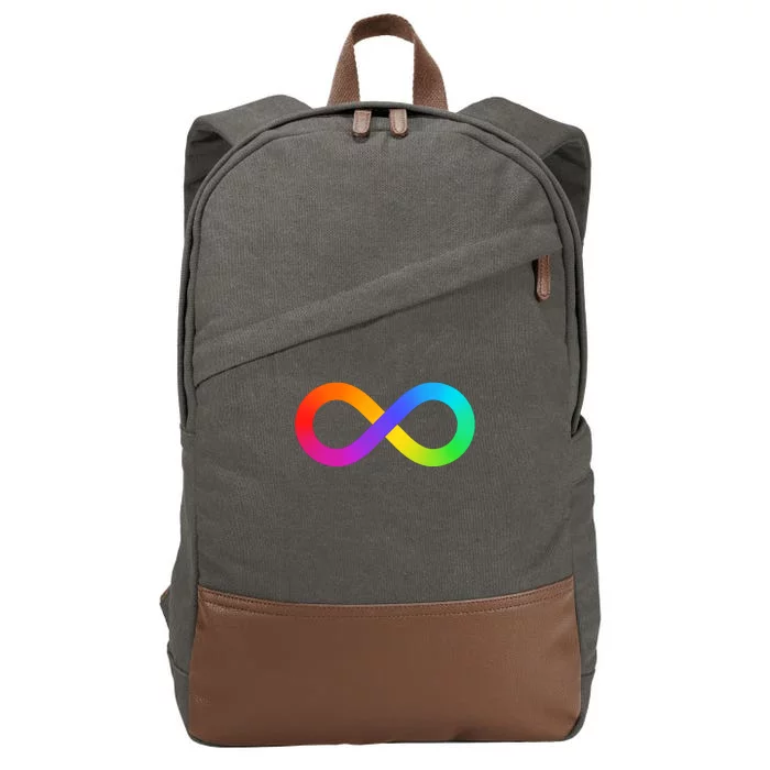 Neurodiversity Rainbow Infinity Autism Cotton Canvas Backpack