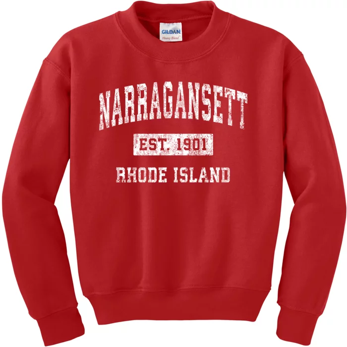 Narragansett Rhode Island Ri Vintage Sports Kids Sweatshirt