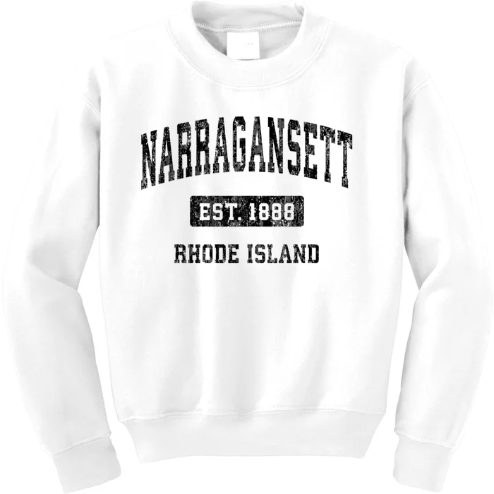 Narragansett Rhode Island Ri Vintage Established Sports Design Kids Sweatshirt