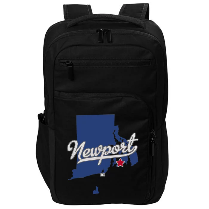 Newport Rhode Island RI Map Impact Tech Backpack