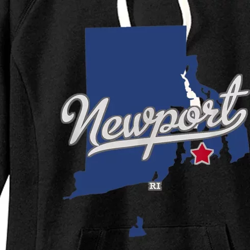 Newport Rhode Island RI Map Women's Fleece Hoodie