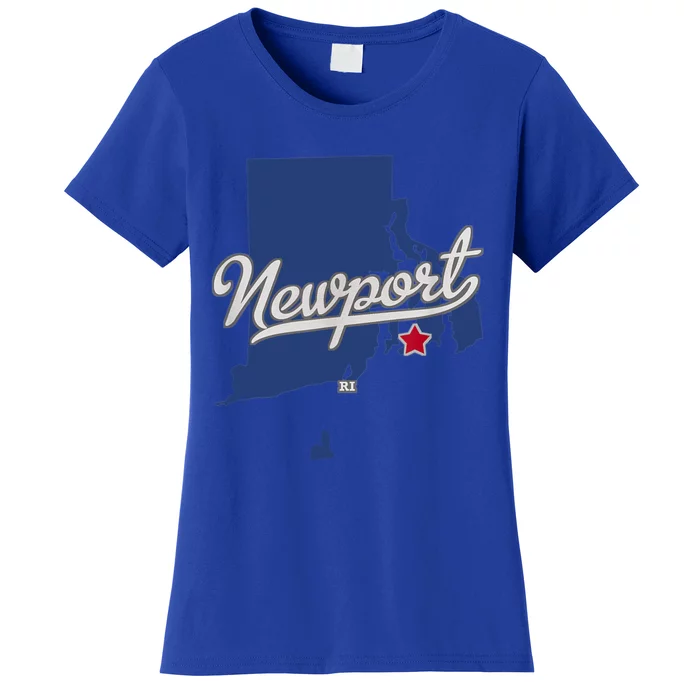 Newport Rhode Island RI Map Women's T-Shirt