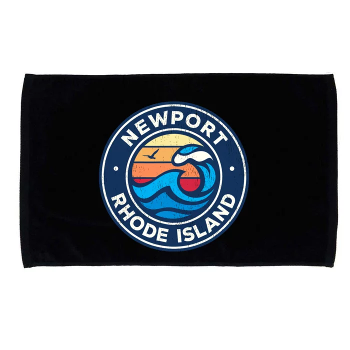 Newport Rhode Island Ri Vintage Nautical Waves Design Microfiber Hand Towel