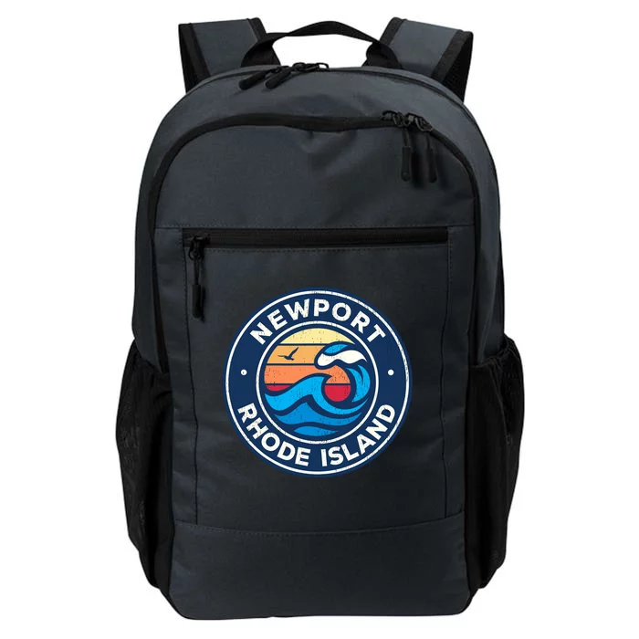 Newport Rhode Island Ri Vintage Nautical Waves Design Daily Commute Backpack