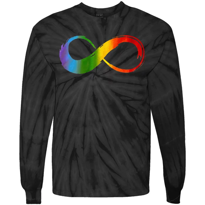 Neurodiversity Rainbow Infinity For Neurodivergent Pride 2 Tie-Dye Long Sleeve Shirt