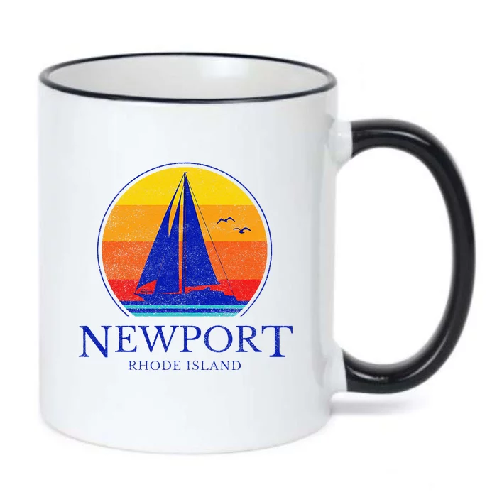 Newport Rhode Island Sail Boat Souvenir Sailing Black Color Changing Mug